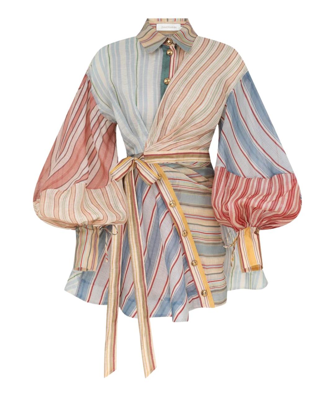 ZIMMERMANN Мульти льняное повседневное платье, фото 1