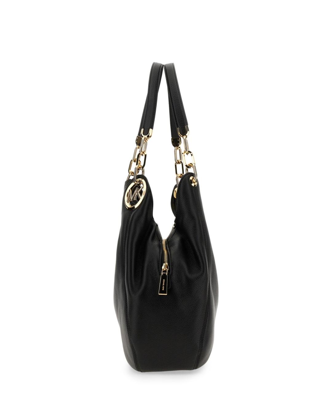 MICHAEL KORS Черная кожаная сумка через плечо, фото 4