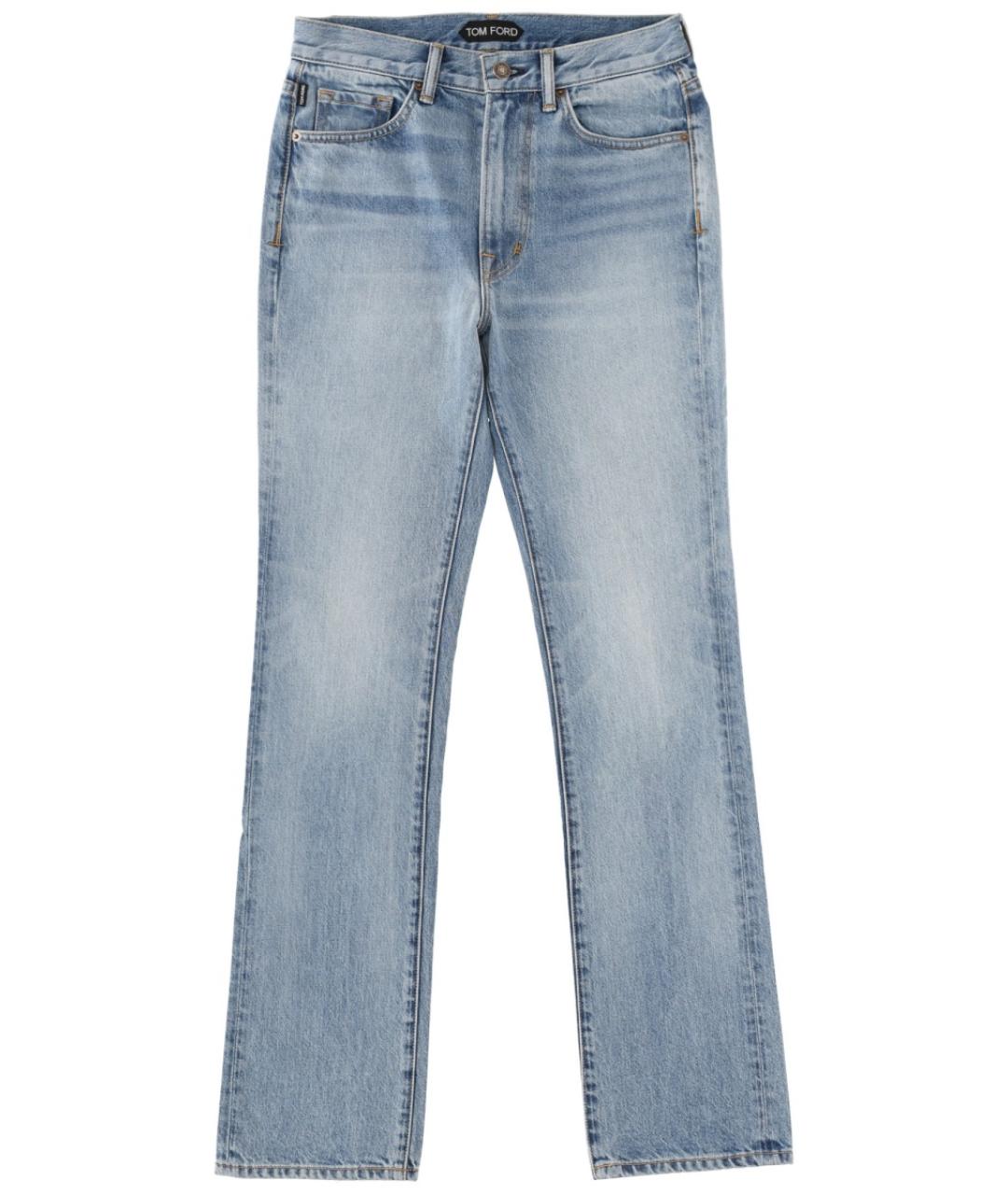 TOM FORD Синие хлопковые прямые джинсы, фото 1