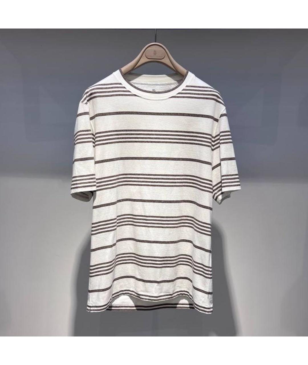 BRUNELLO CUCINELLI Белая хлопковая футболка, фото 4