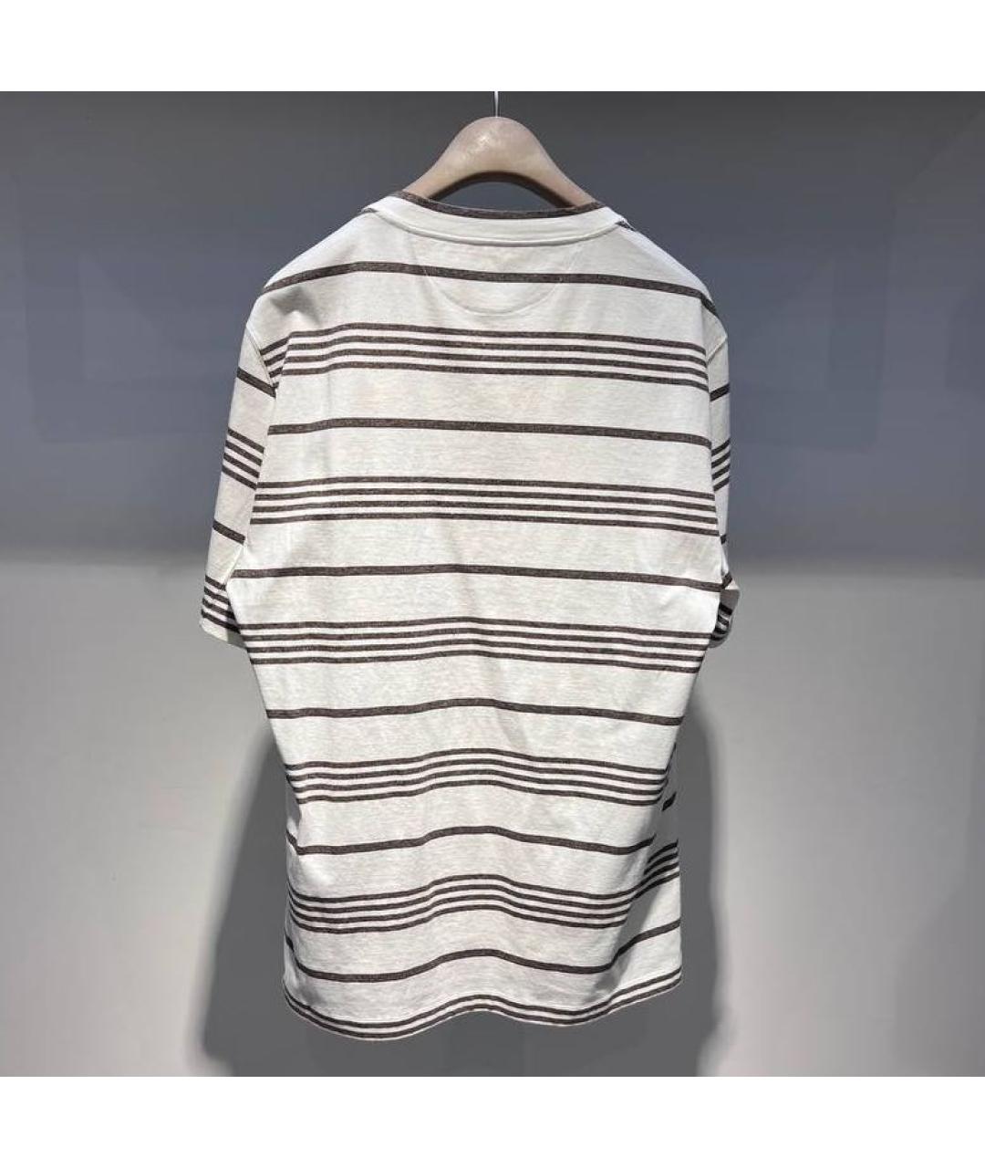 BRUNELLO CUCINELLI Белая хлопковая футболка, фото 2