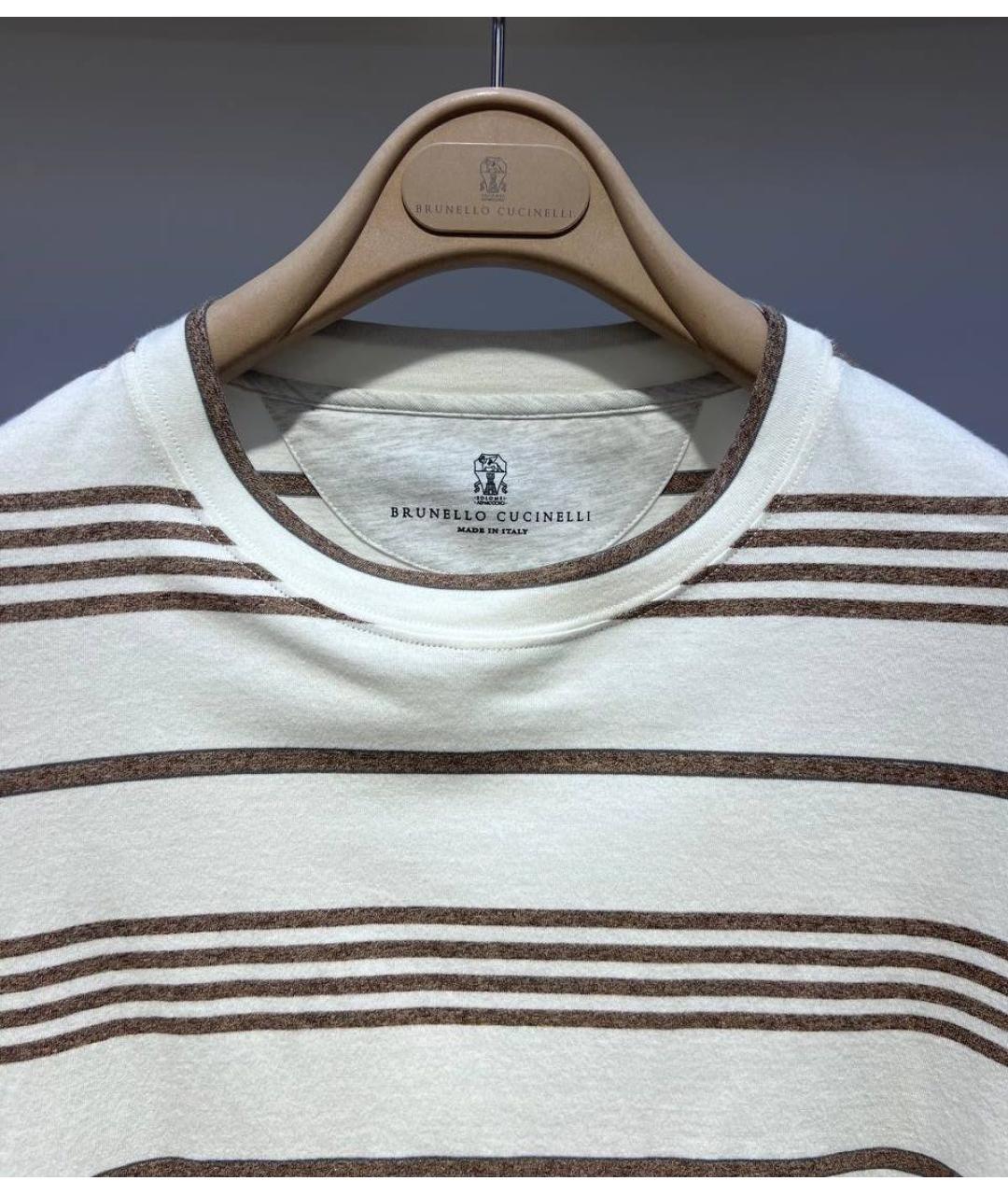 BRUNELLO CUCINELLI Белая хлопковая футболка, фото 3