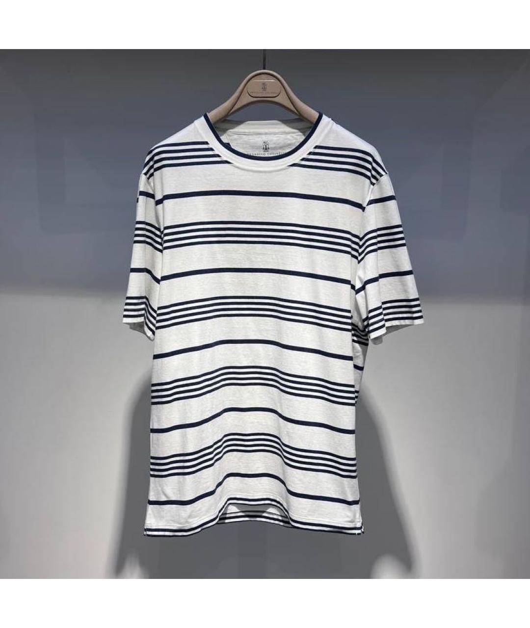 BRUNELLO CUCINELLI Белая хлопковая футболка, фото 4