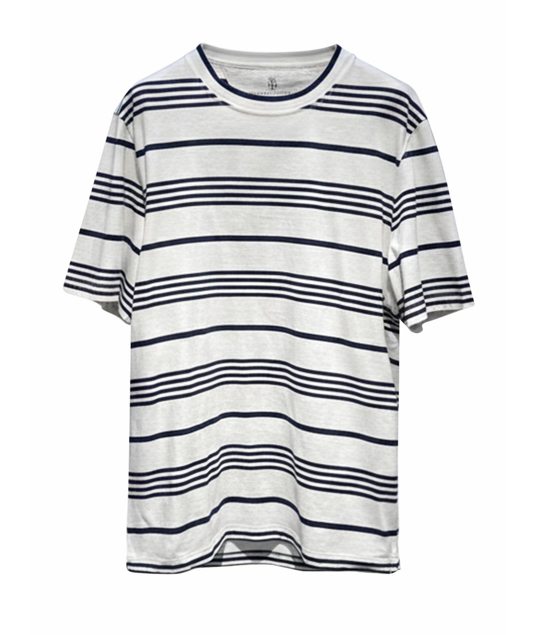 BRUNELLO CUCINELLI Белая хлопковая футболка, фото 1