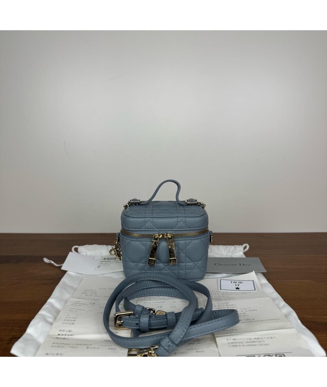 CHRISTIAN DIOR Голубая кожаная сумка через плечо, фото 2