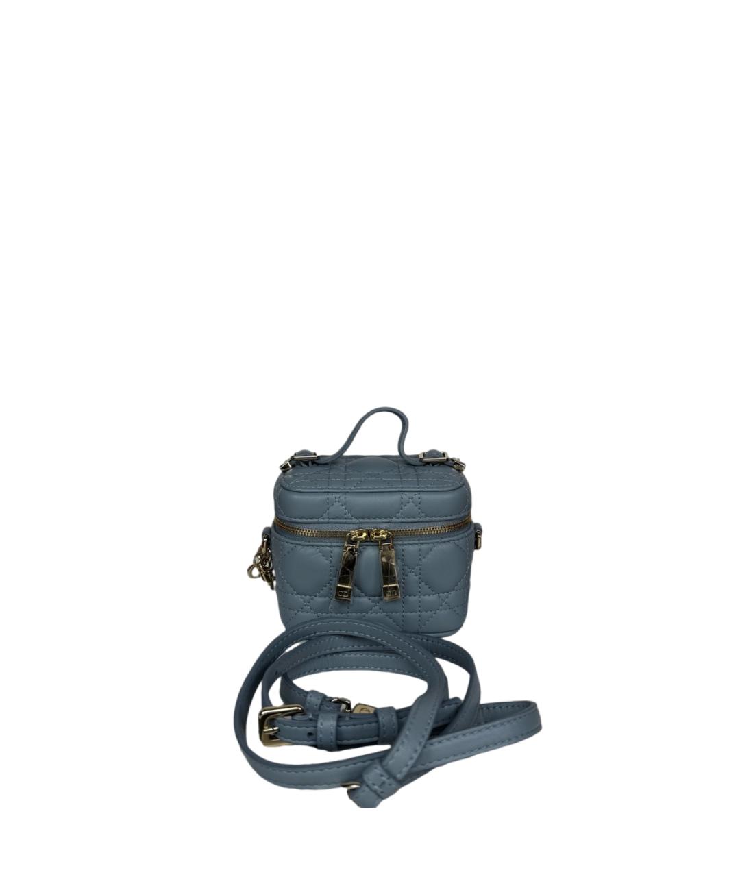 CHRISTIAN DIOR Голубая кожаная сумка через плечо, фото 7