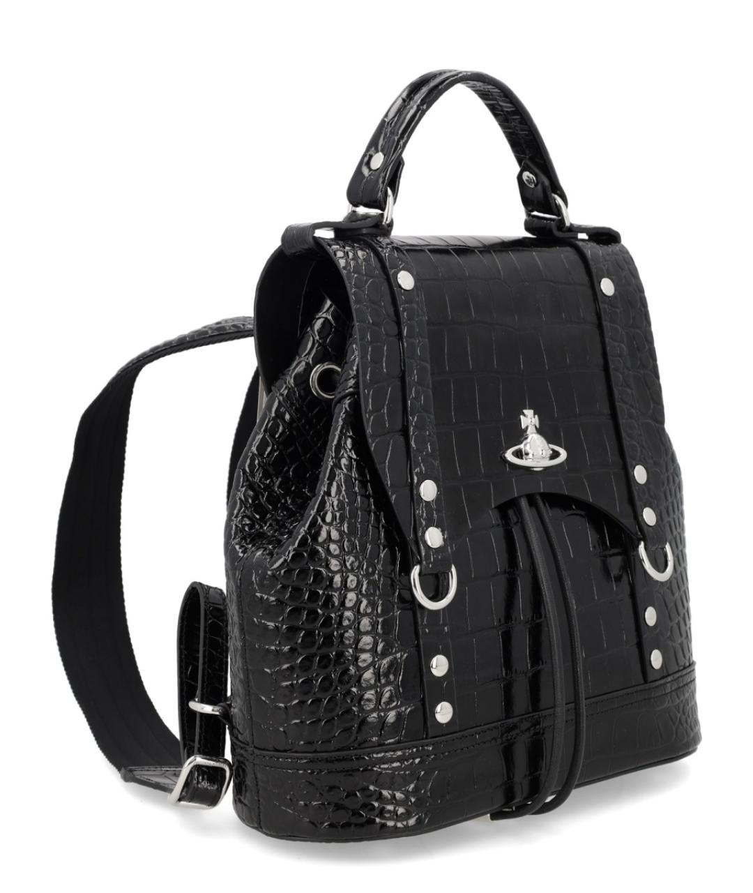 VIVIENNE WESTWOOD Черный кожаный рюкзак, фото 2