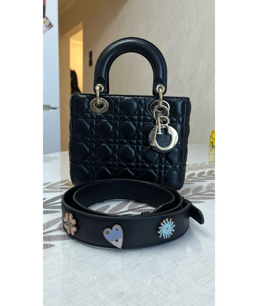 DIOR BEAUTY Черная кожаная сумка тоут, фото 7