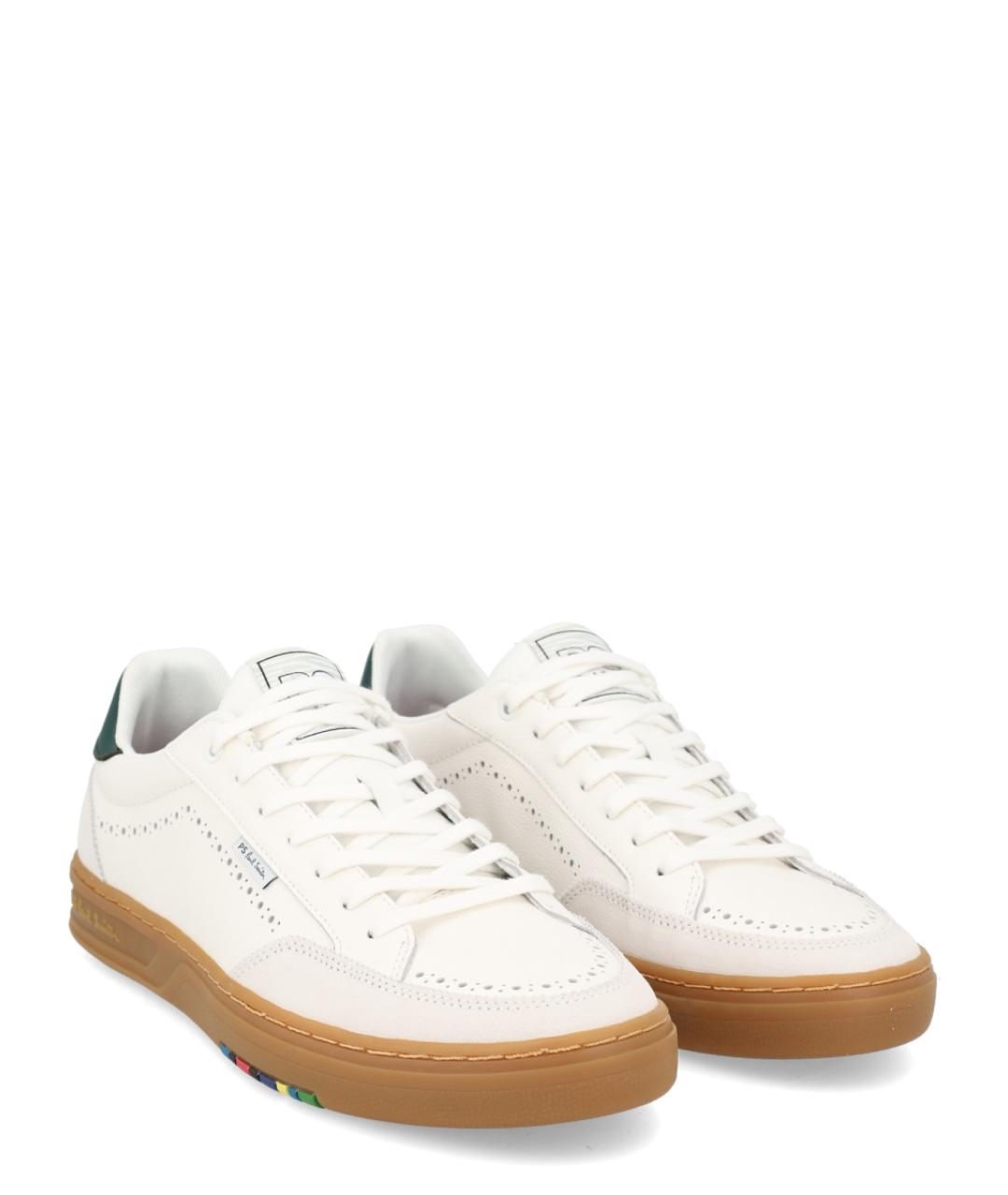 PS BY PAUL SMITH Белые кожаные низкие кроссовки / кеды, фото 2