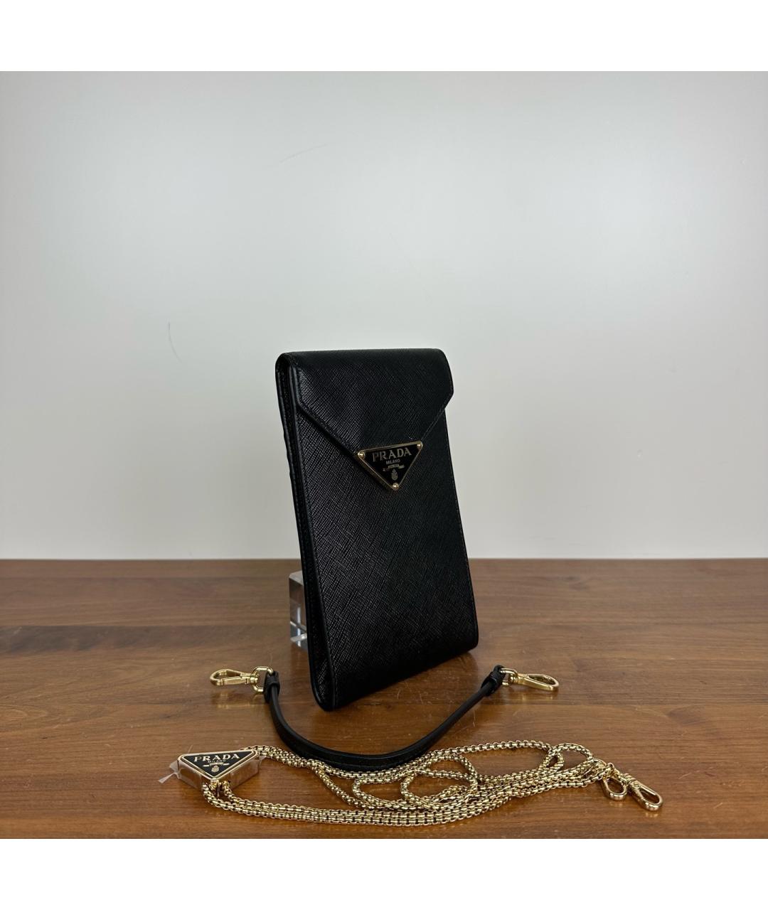 PRADA Черная кожаная сумка через плечо, фото 4
