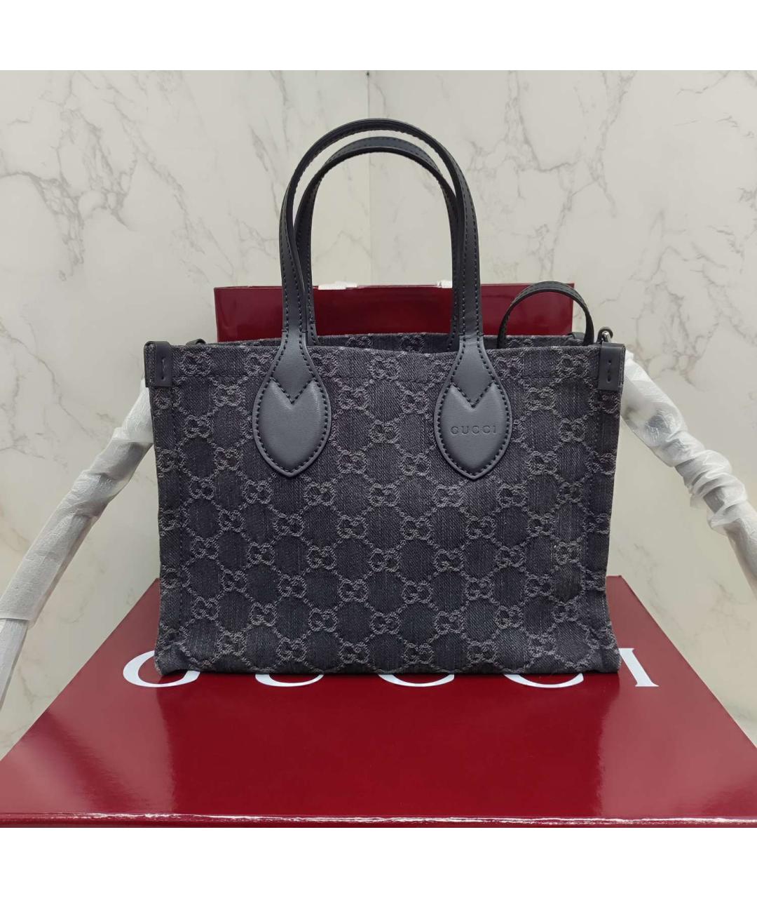 GUCCI Черная деним сумка через плечо, фото 2