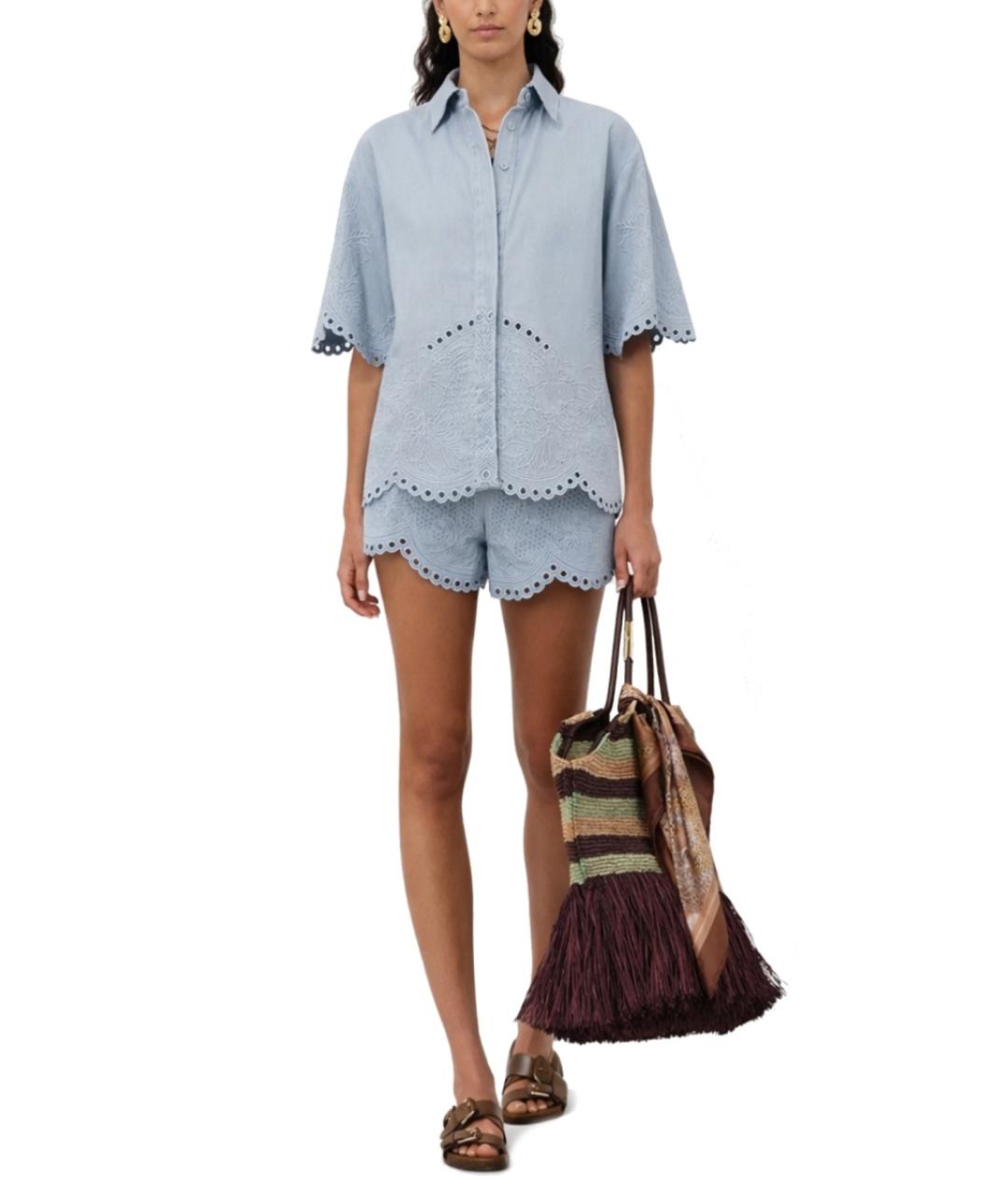 ZIMMERMANN Синяя хлопковая рубашка, фото 2