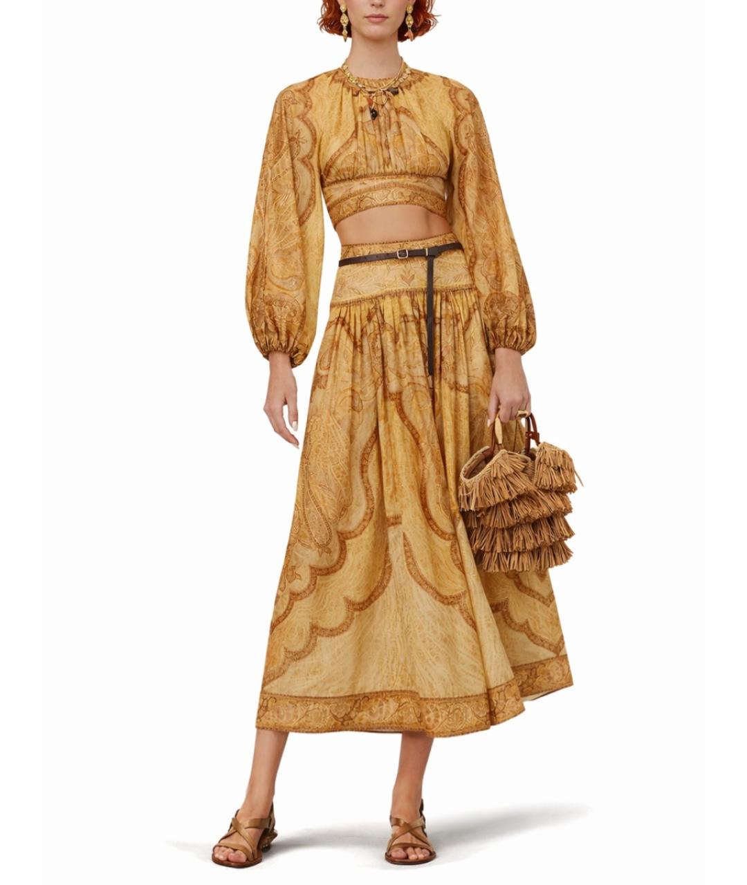 ZIMMERMANN Мульти хлопковая юбка миди, фото 2