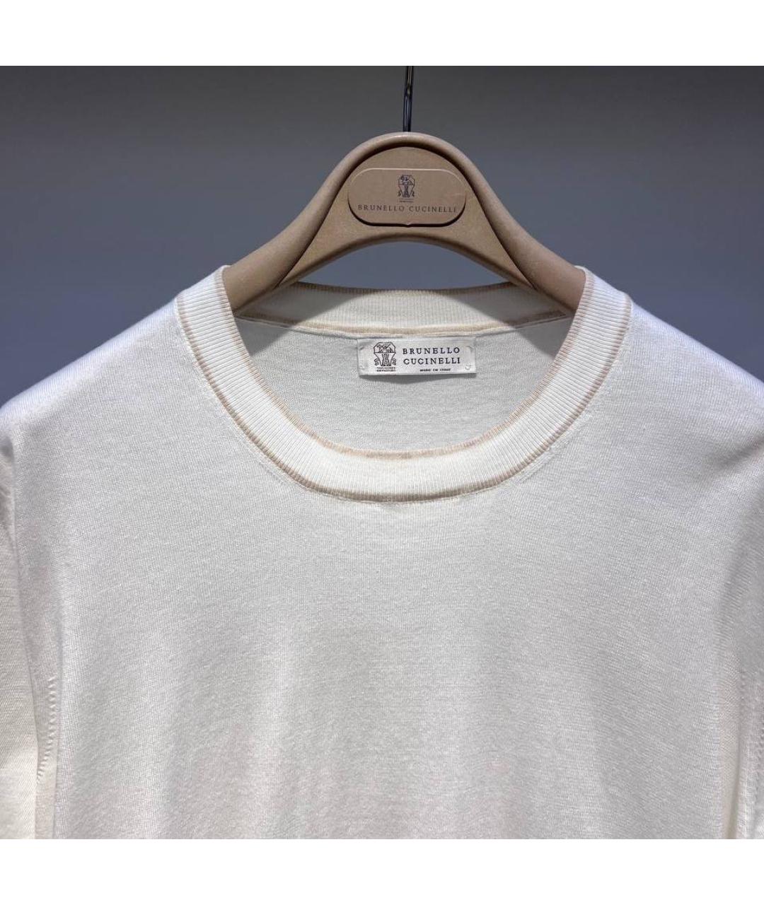BRUNELLO CUCINELLI Белая хлопковая футболка, фото 3
