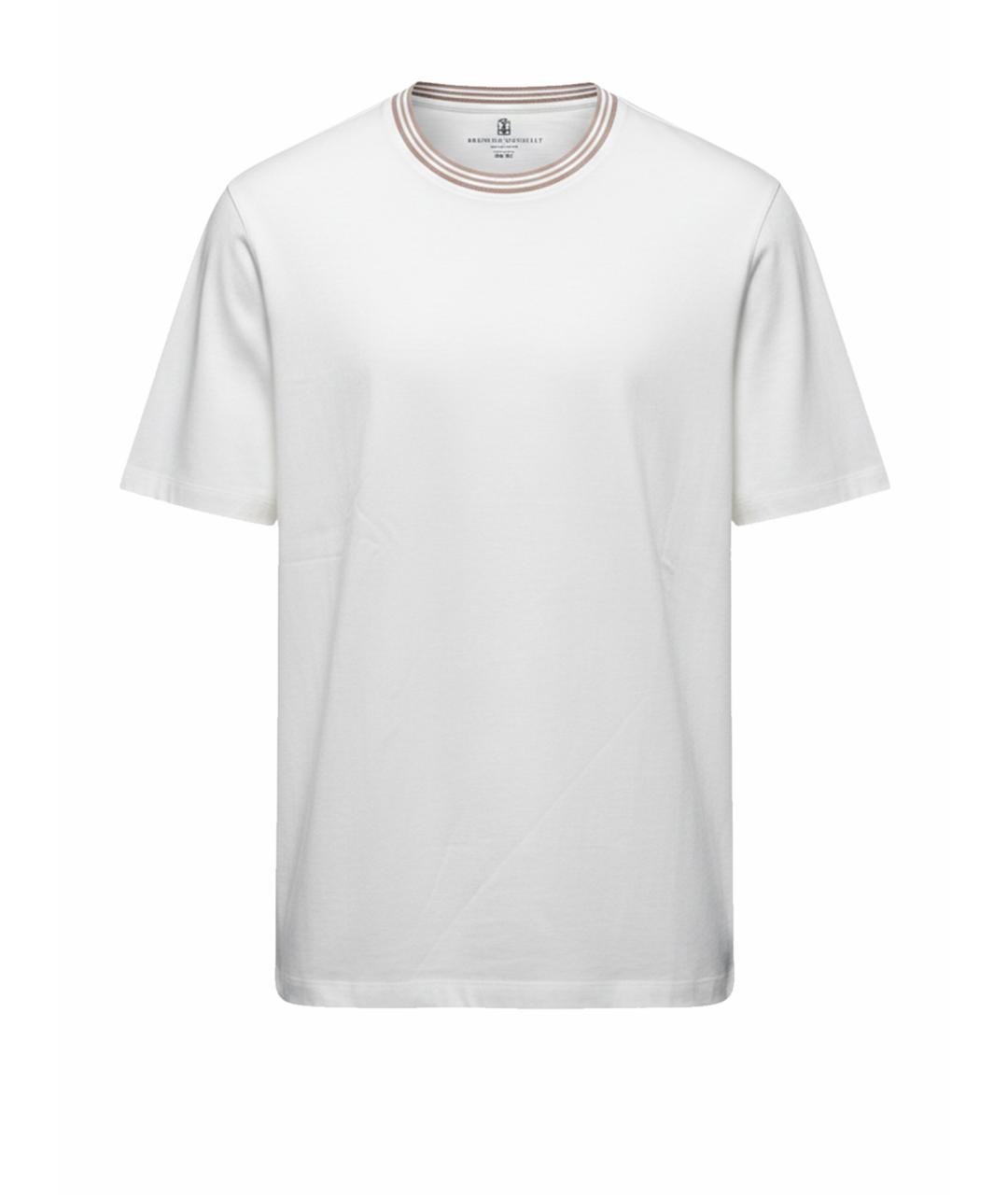 BRUNELLO CUCINELLI Белая хлопковая футболка, фото 1