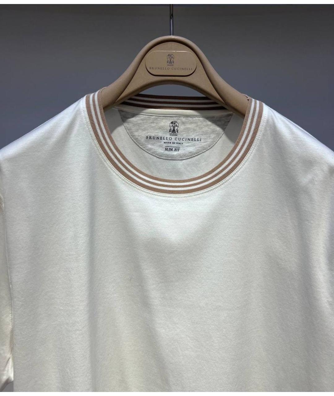 BRUNELLO CUCINELLI Белая хлопковая футболка, фото 3