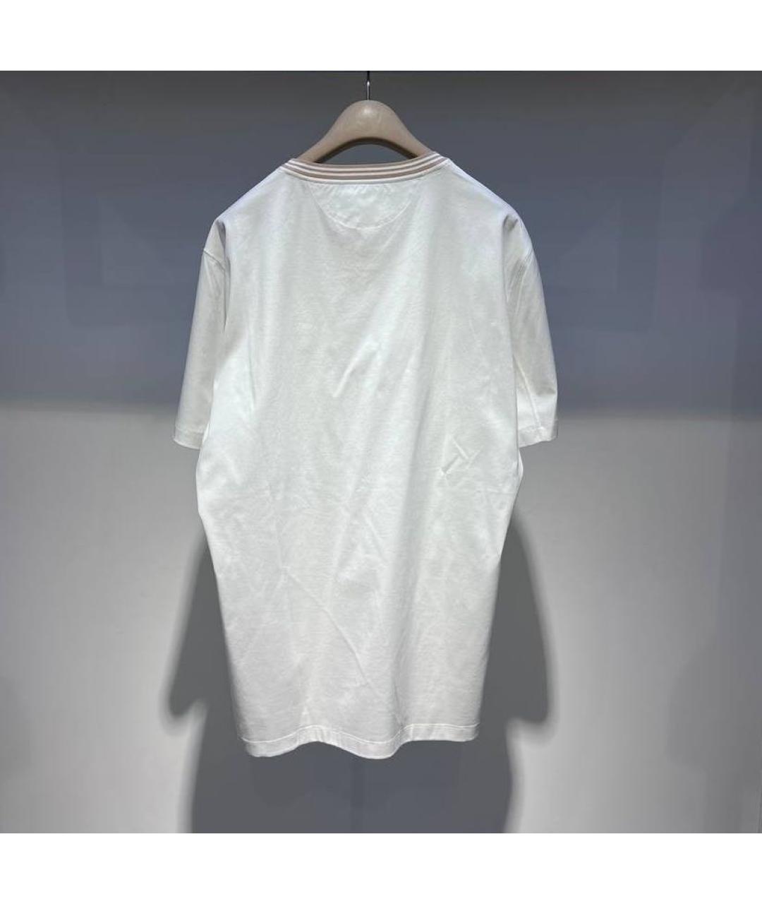 BRUNELLO CUCINELLI Белая хлопковая футболка, фото 2