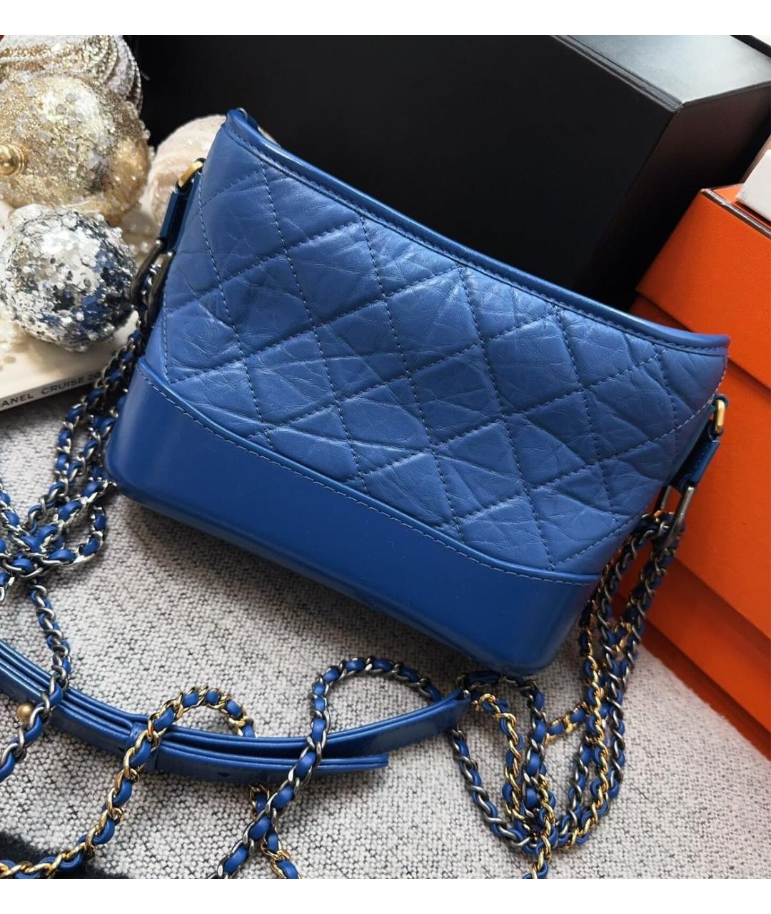 CHANEL Синяя кожаная сумка через плечо, фото 3