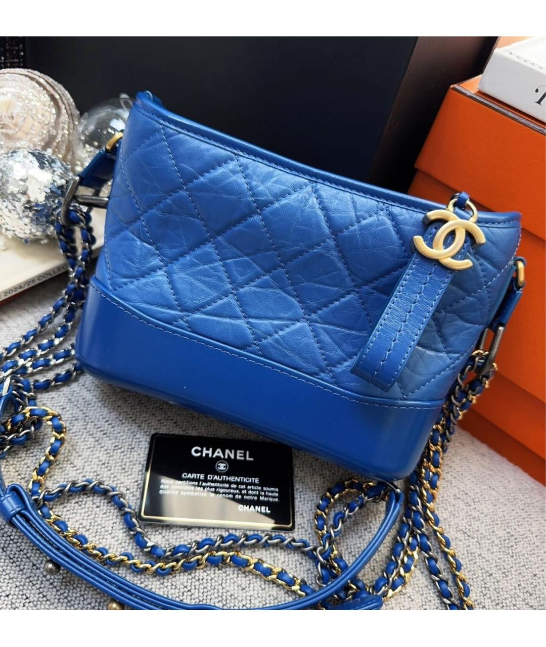 CHANEL Синяя кожаная сумка через плечо, фото 2