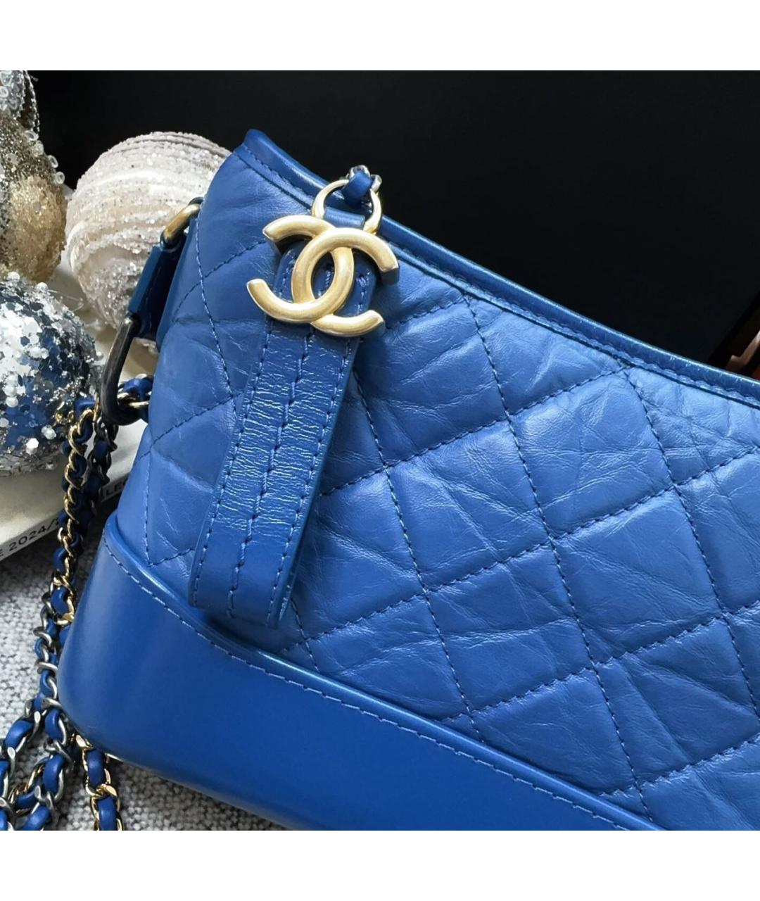 CHANEL Синяя кожаная сумка через плечо, фото 5