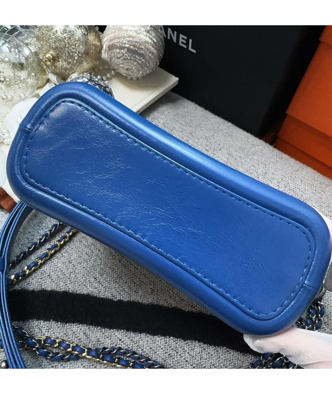CHANEL Синяя кожаная сумка через плечо, фото 7
