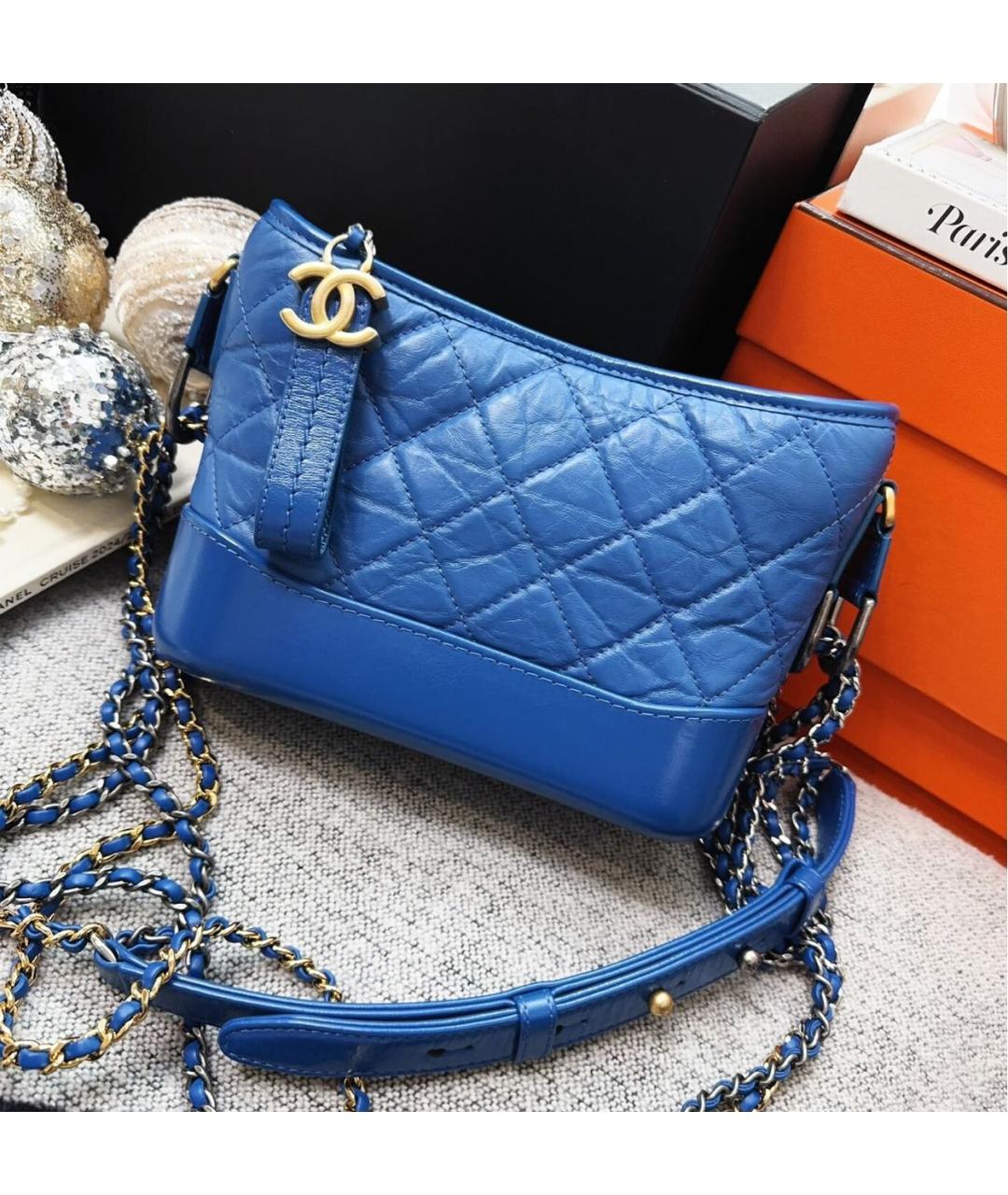 CHANEL Синяя кожаная сумка через плечо, фото 9