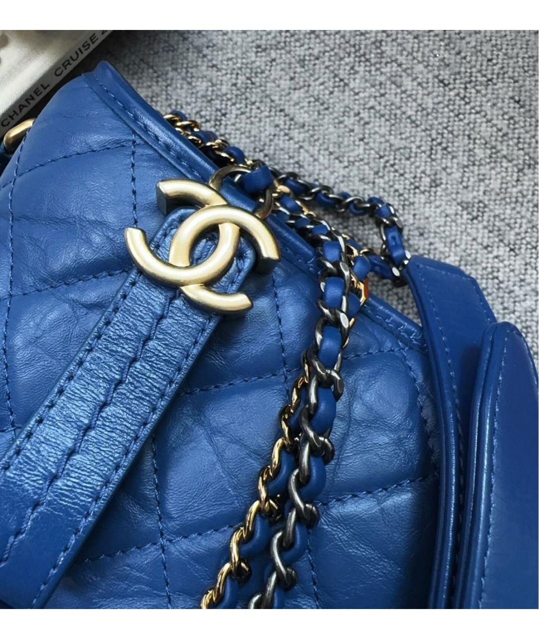 CHANEL Синяя кожаная сумка через плечо, фото 8