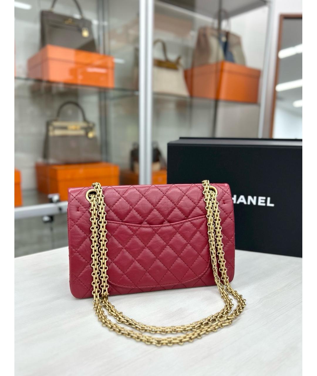 CHANEL Красная кожаная сумка через плечо, фото 3