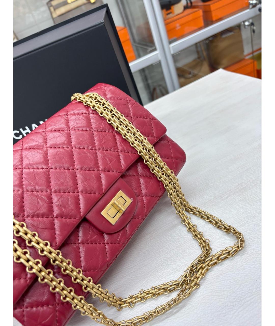 CHANEL Красная кожаная сумка через плечо, фото 4