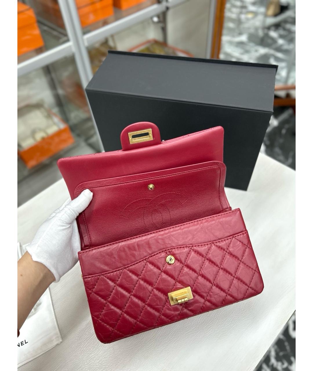 CHANEL Красная кожаная сумка через плечо, фото 7