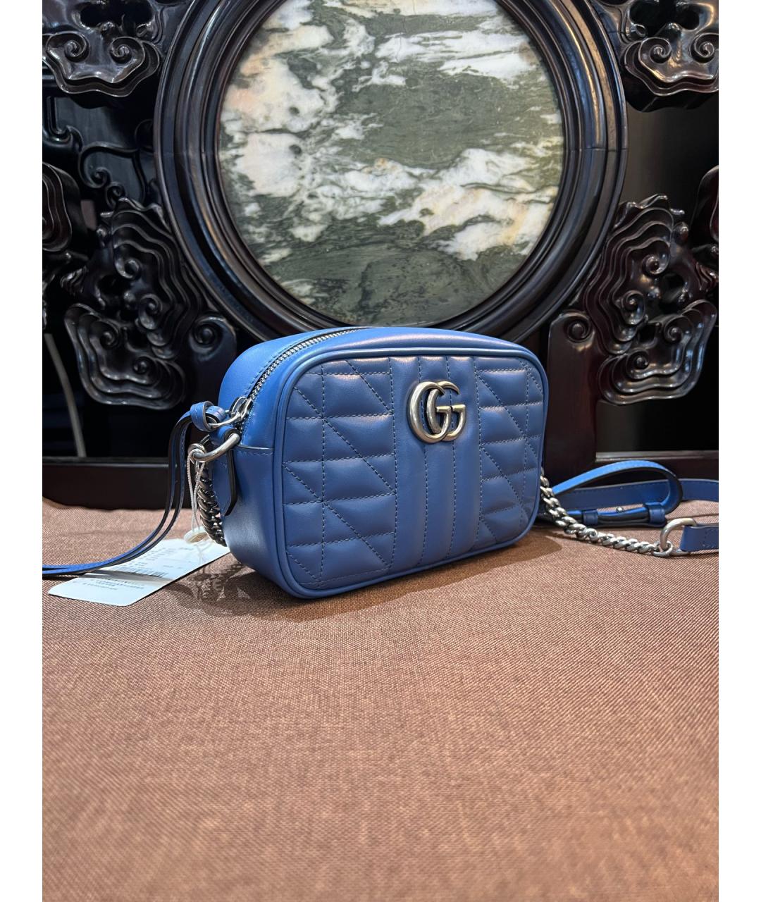 GUCCI Голубая кожаная сумка через плечо, фото 3