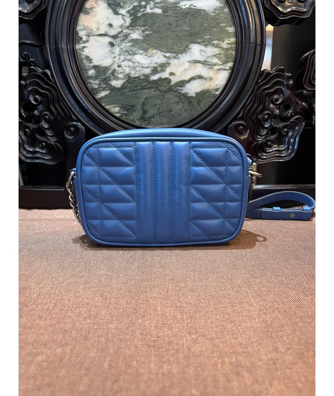 GUCCI Голубая кожаная сумка через плечо, фото 4