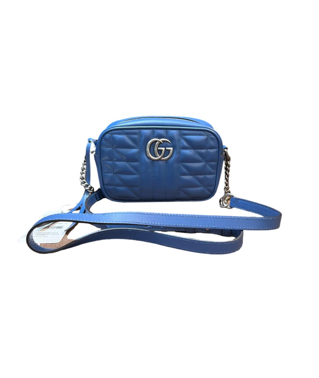 GUCCI Голубая кожаная сумка через плечо, фото 6