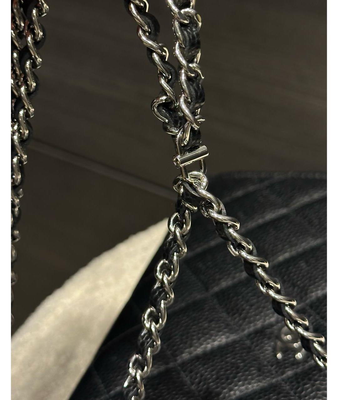CHANEL Черная кожаная сумка через плечо, фото 5