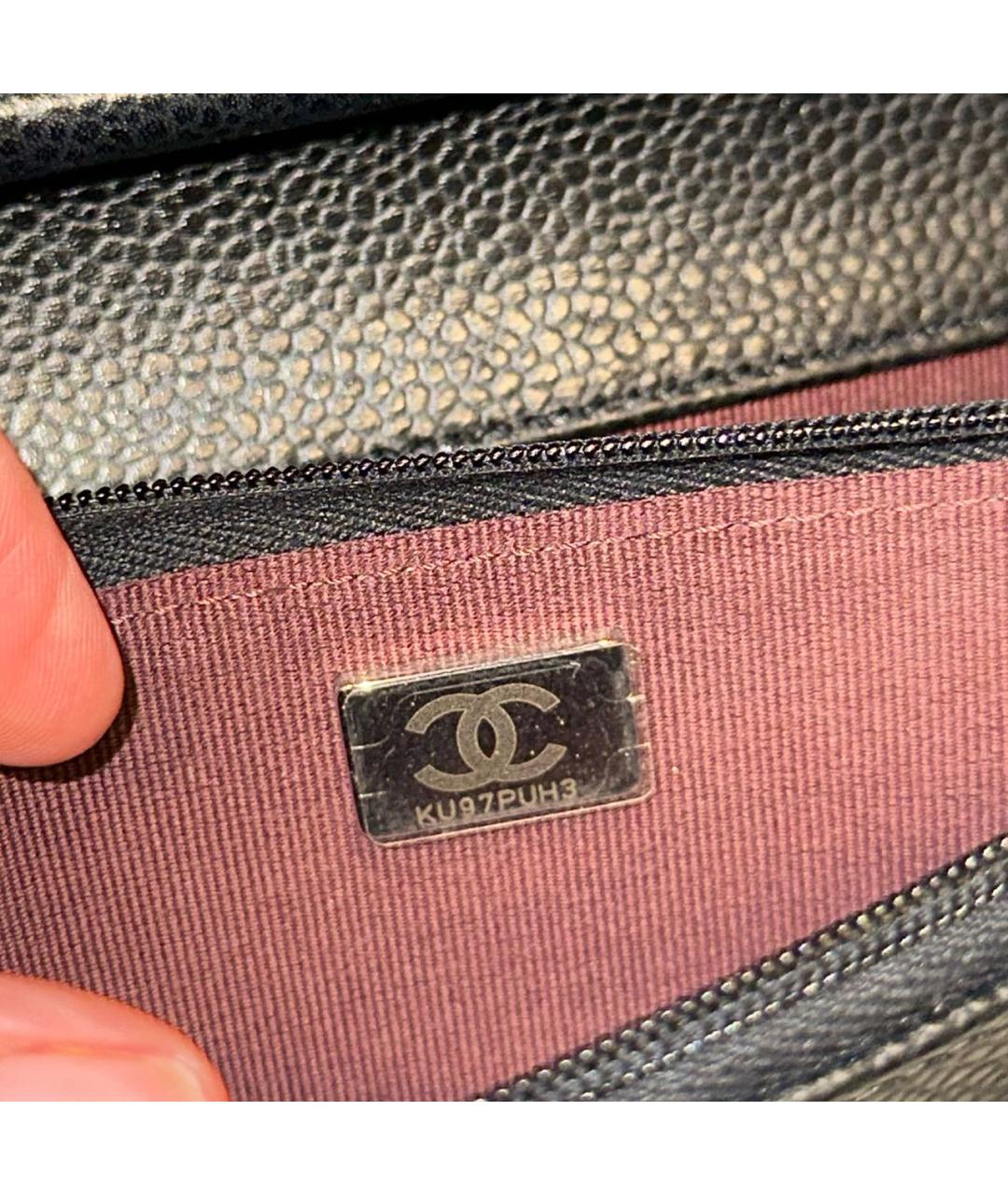 CHANEL Черная кожаная сумка через плечо, фото 8