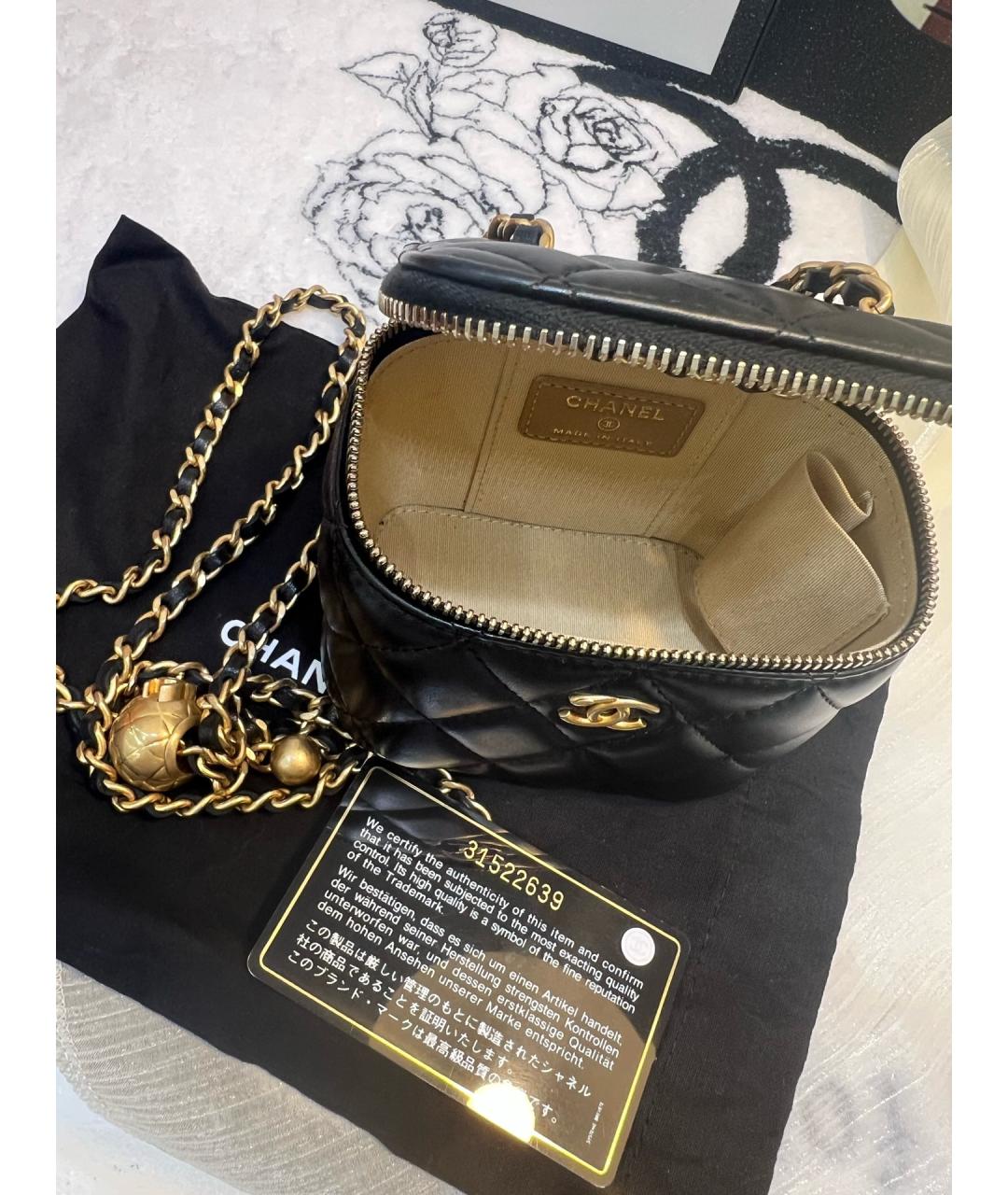 CHANEL Черная кожаная сумка через плечо, фото 6