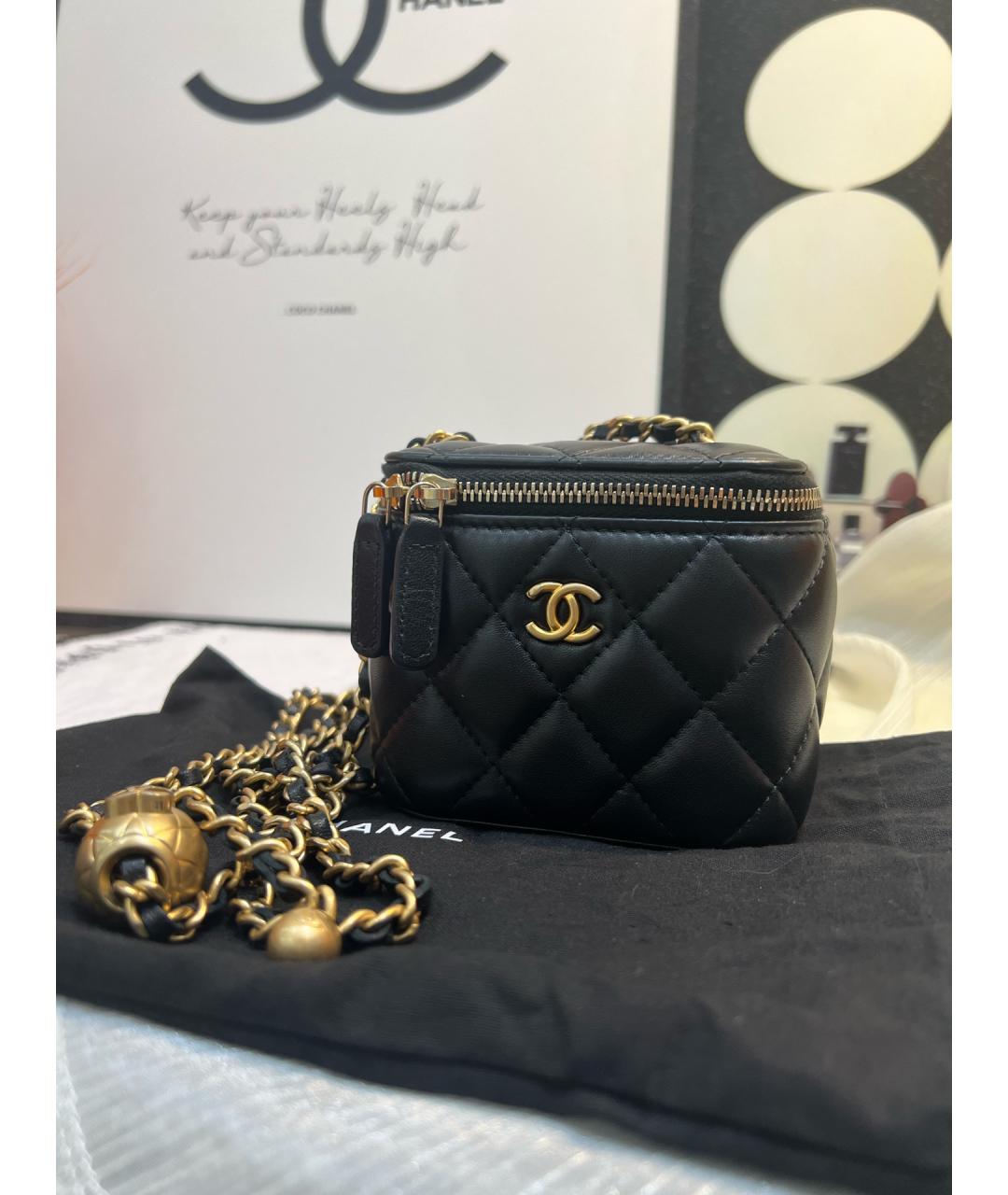 CHANEL Черная кожаная сумка через плечо, фото 2