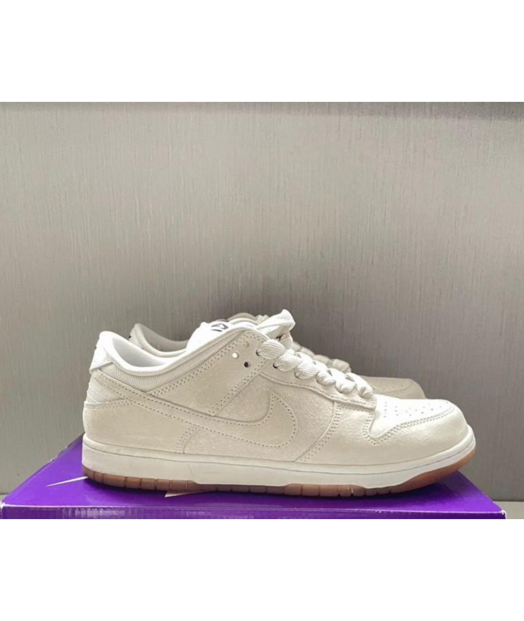 NIKE Бежевые замшевые низкие кроссовки / кеды, фото 2