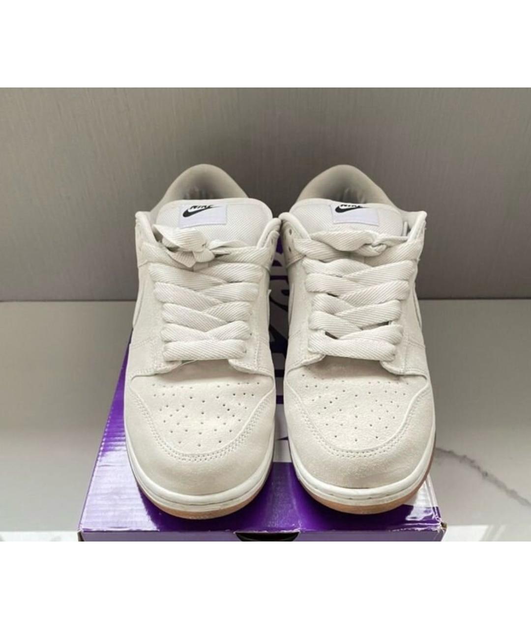 NIKE Бежевые замшевые низкие кроссовки / кеды, фото 3