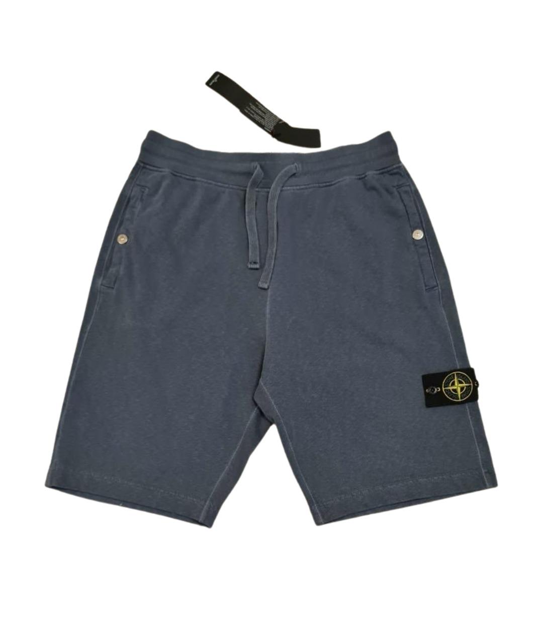STONE ISLAND Синие хлопковые шорты, фото 1