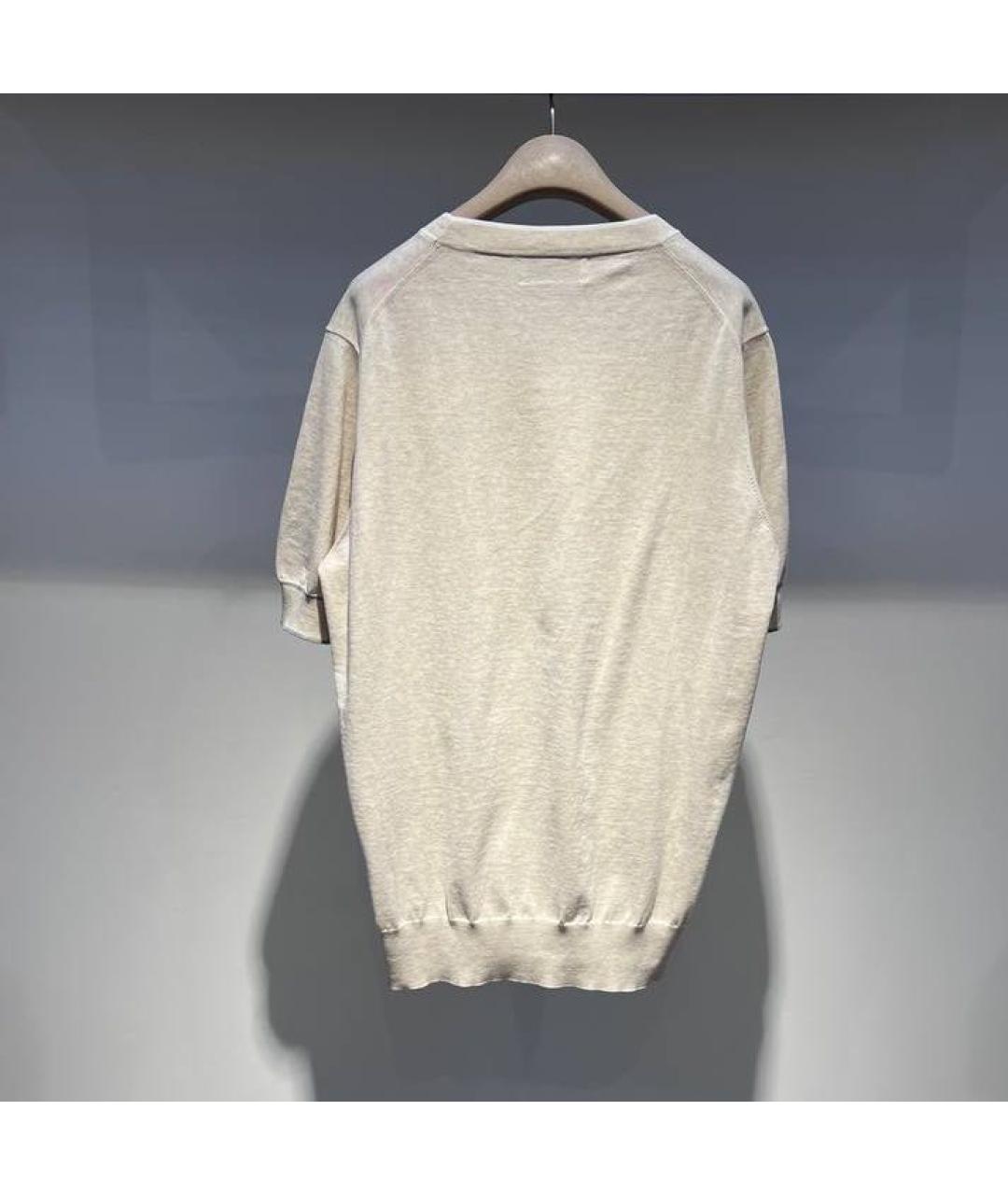 BRUNELLO CUCINELLI Бежевая хлопковая футболка, фото 2