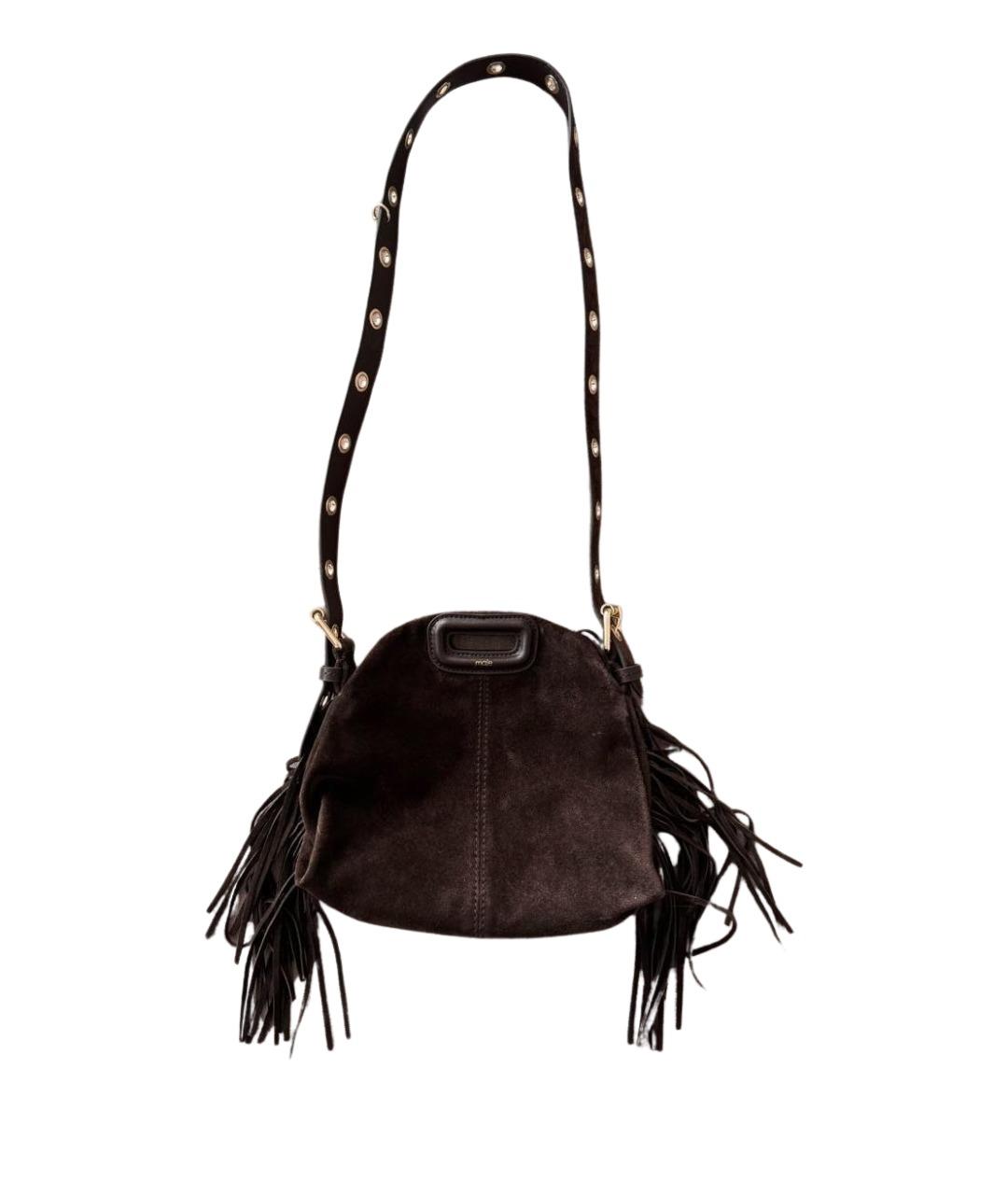 MAJE Коричневая замшевая сумка через плечо, фото 1