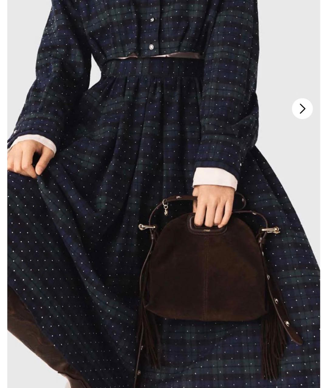 MAJE Коричневая замшевая сумка через плечо, фото 6