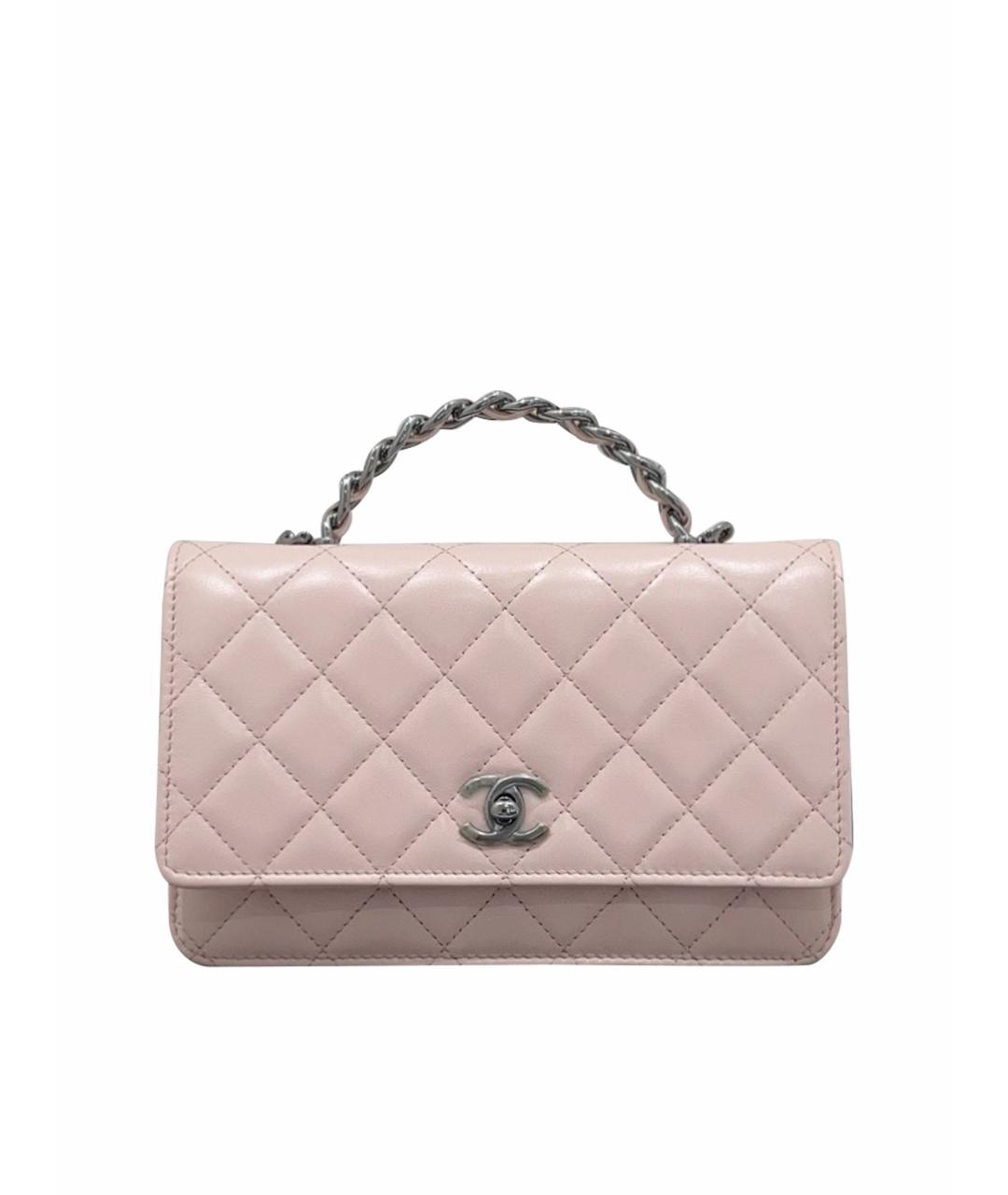 CHANEL Розовая кожаная сумка с короткими ручками, фото 1