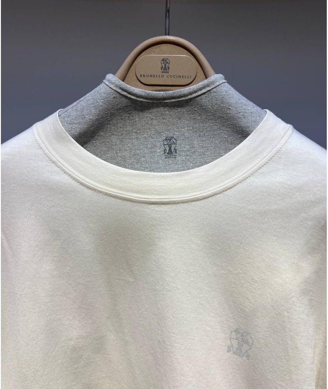 BRUNELLO CUCINELLI Белая хлопковая футболка, фото 3