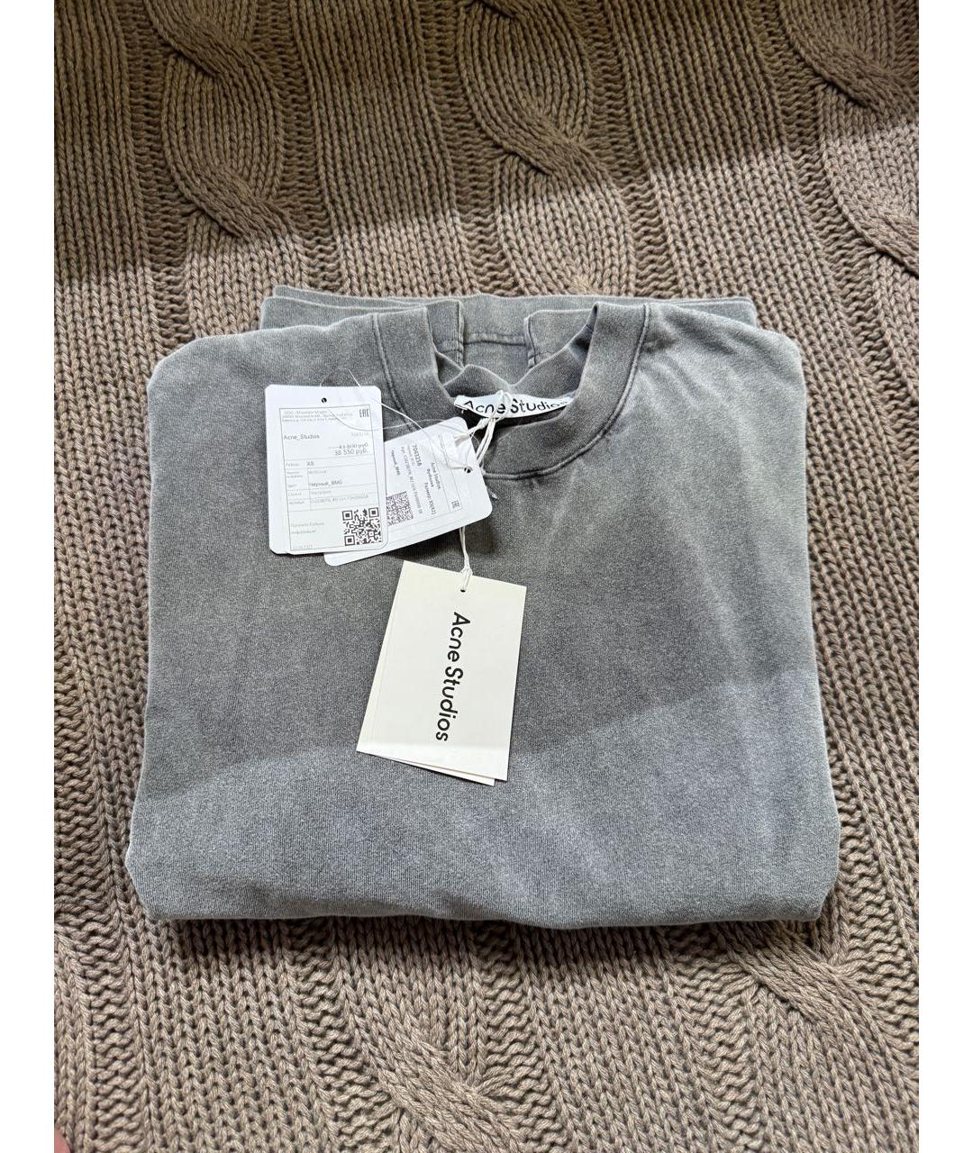 ACNE STUDIOS Серая хлопковая футболка, фото 5