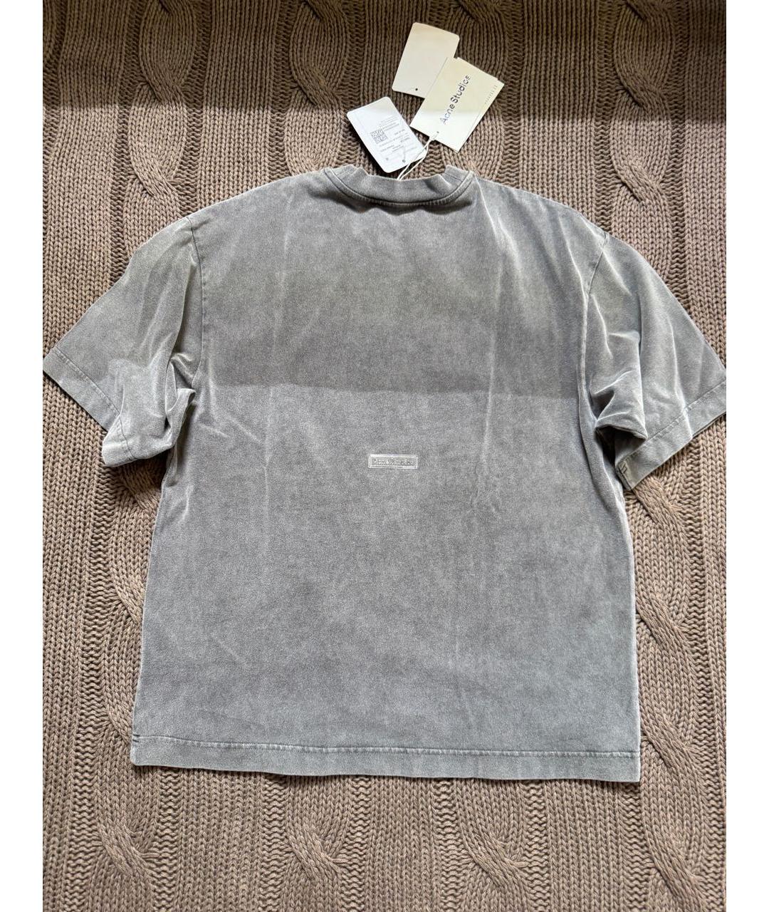 ACNE STUDIOS Серая хлопковая футболка, фото 4