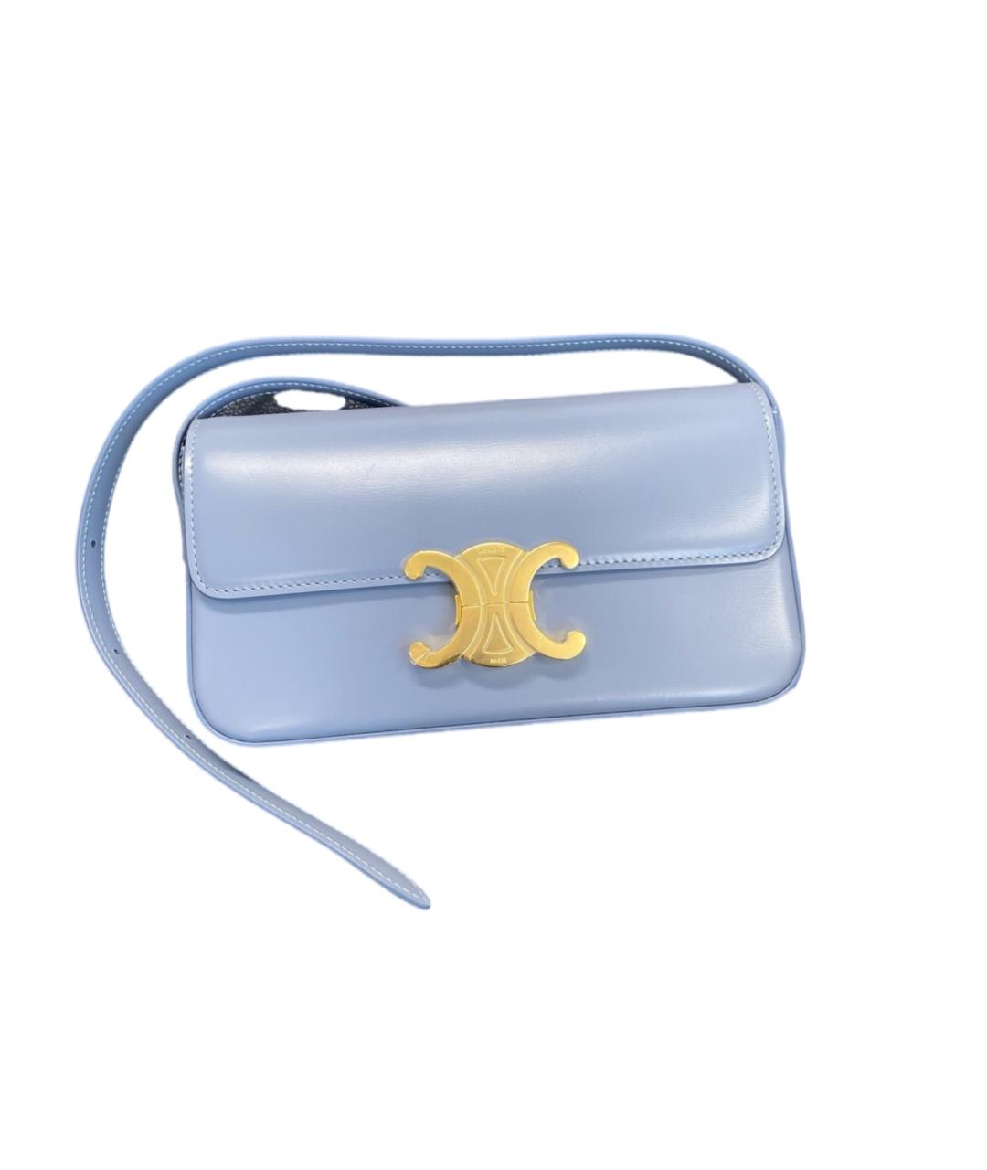 CELINE Голубая кожаная сумка через плечо, фото 1