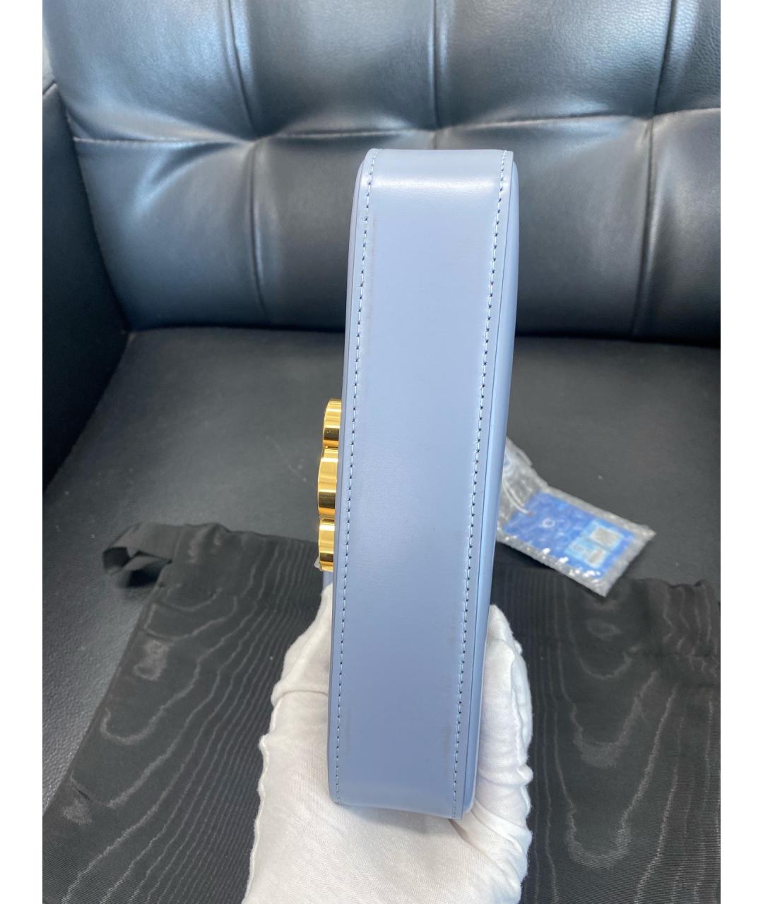 CELINE Голубая кожаная сумка через плечо, фото 5