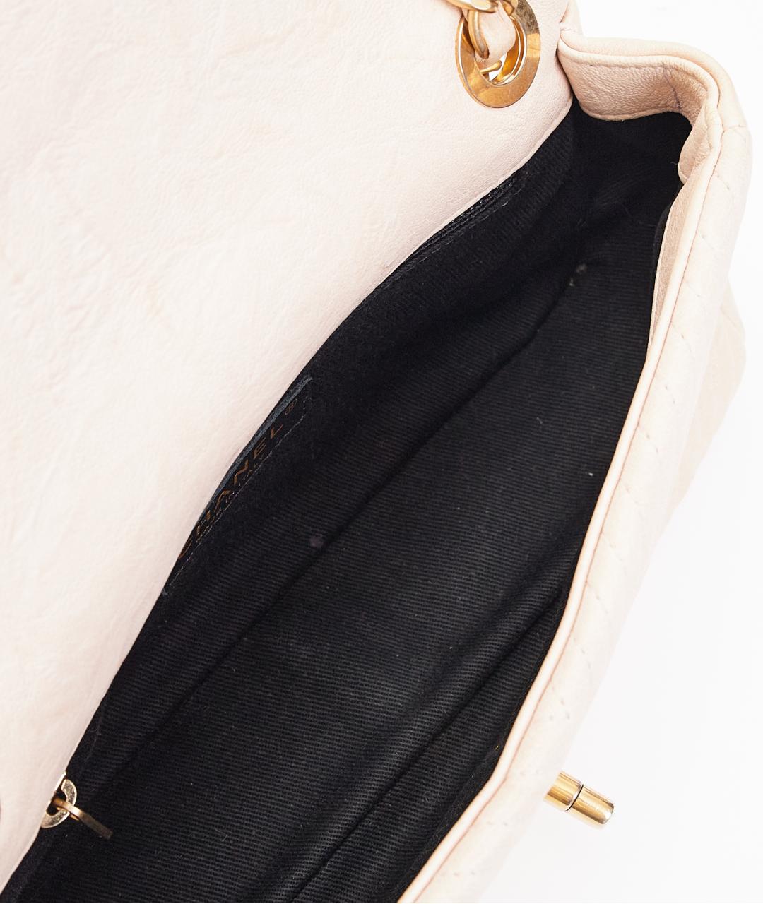 CHANEL Бежевая кожаная сумка через плечо, фото 9